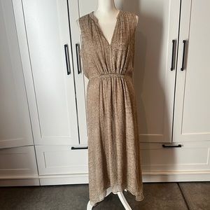 NWT Joie Tan Snakeprint Silk Midi Tank Dress